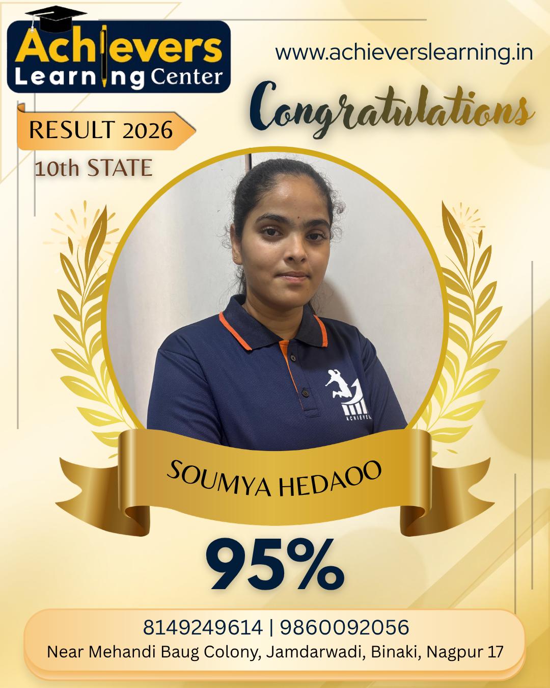 Soumya Achievers Learning Center Result 2026