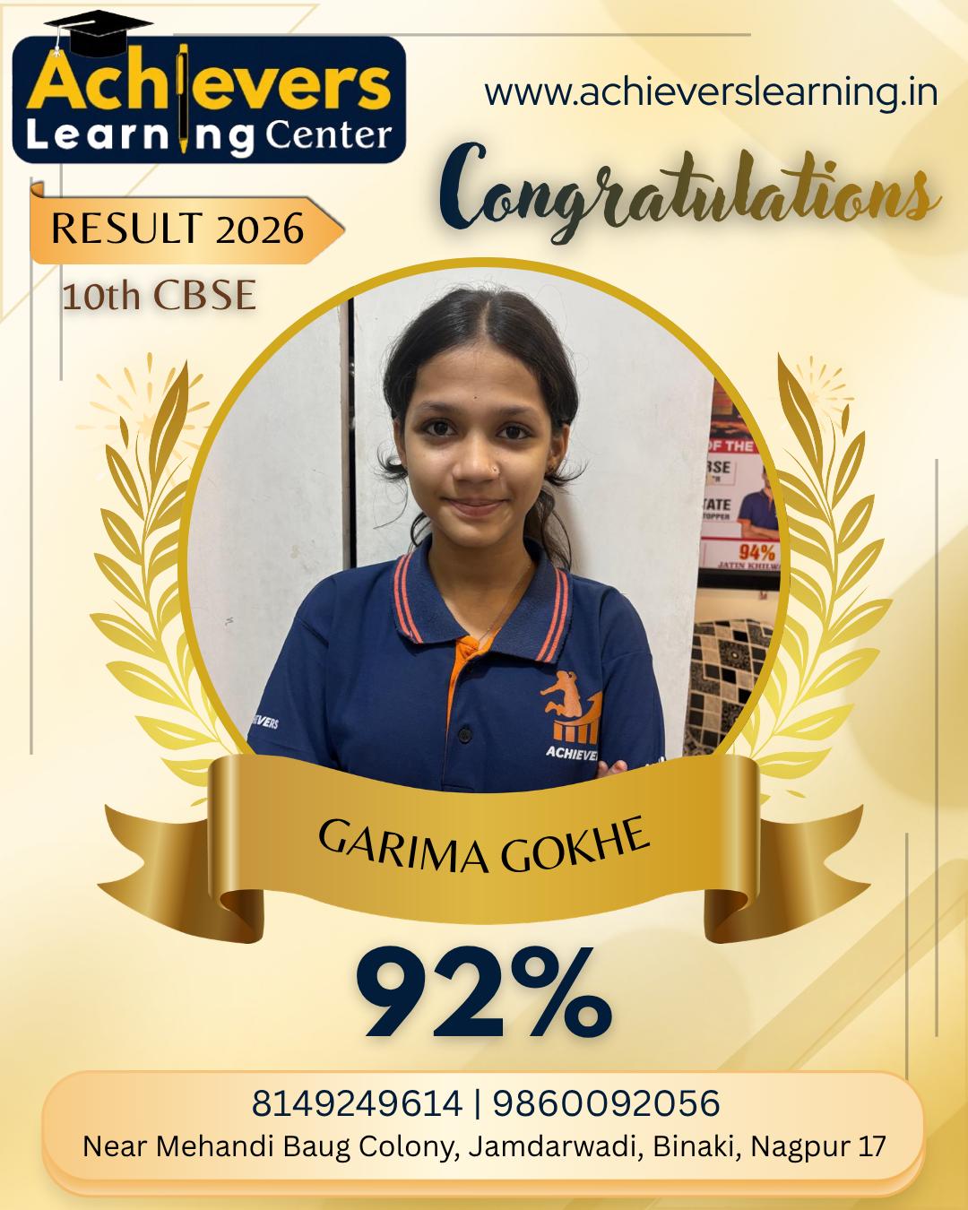 Prerna Achievers Learning Center Result 2026