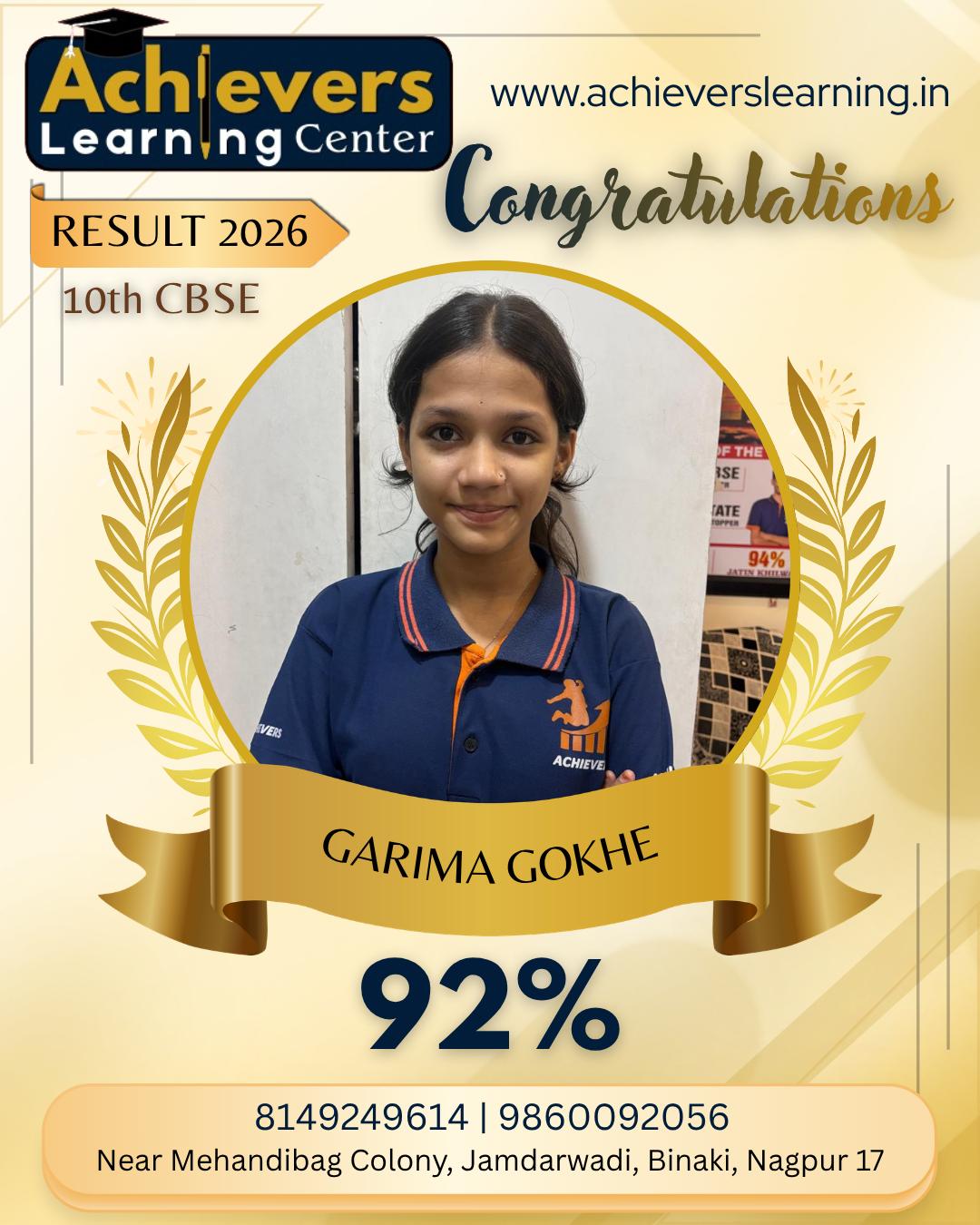 Prerna Achievers Learning Center Result 2026
